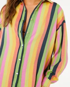 Farm Rio Neon Stripe Relaxed Shirt