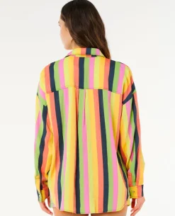 Farm Rio Neon Stripe Relaxed Shirt