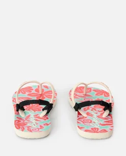 Mixed Bloom Open Toe Sandal - Girls
