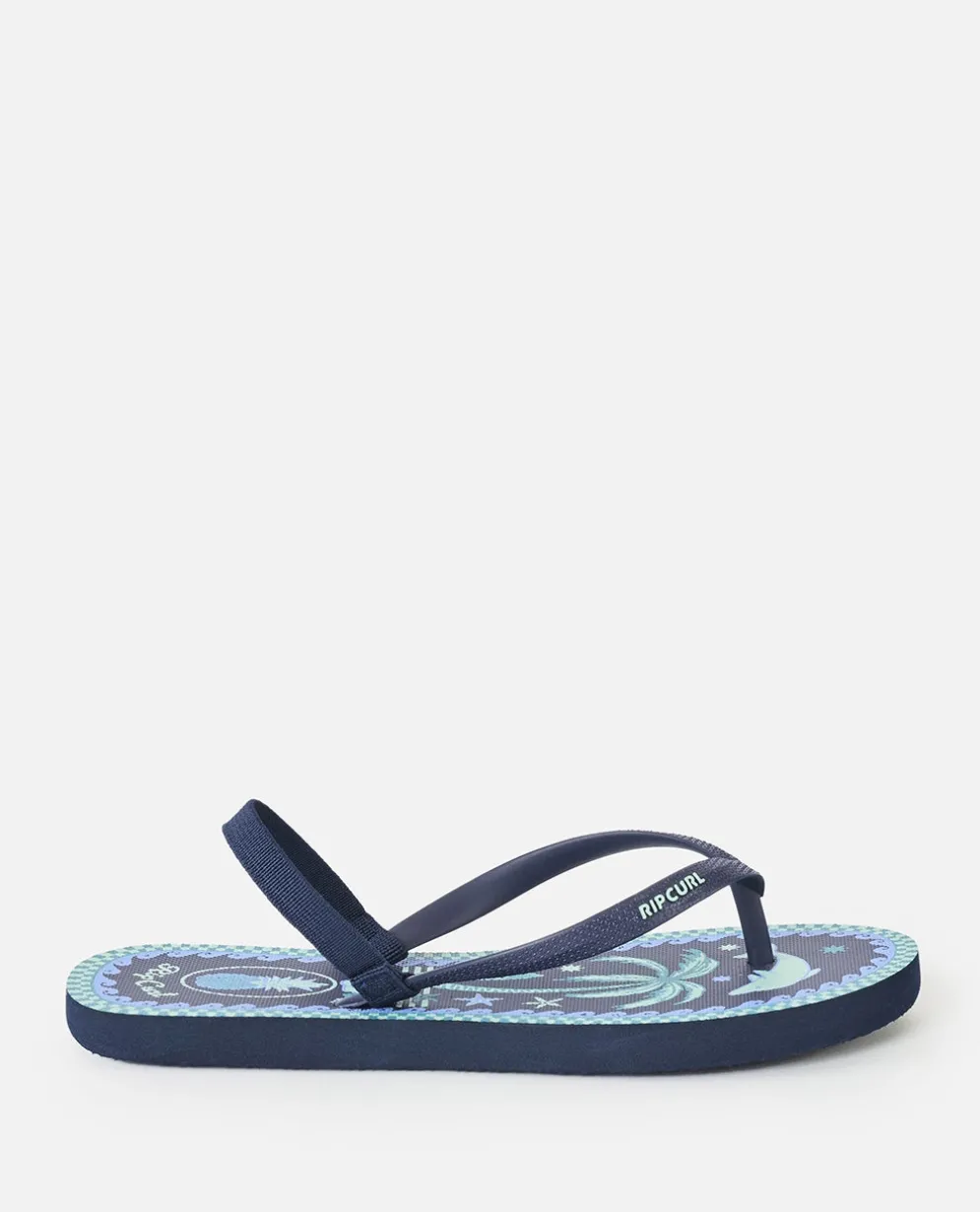 Mixed Bloom Open Toe Sandal - Girls
