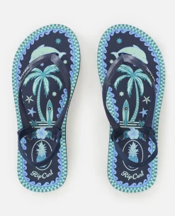 Mixed Bloom Open Toe Sandal - Girls