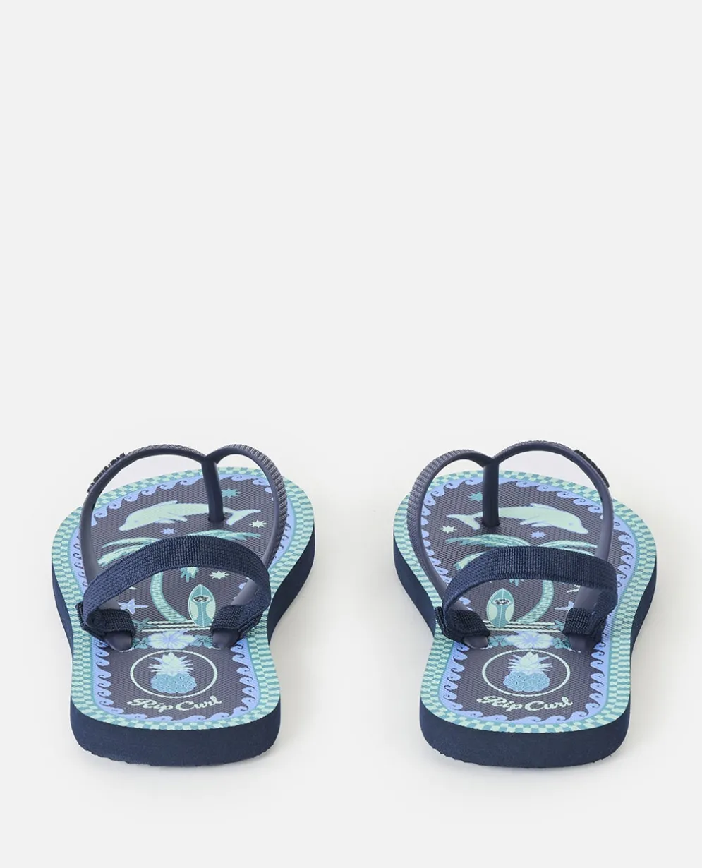 Mixed Bloom Open Toe Sandal - Girls