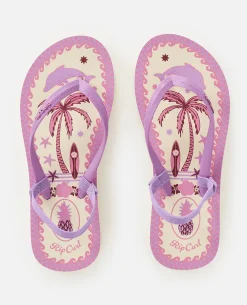 Mixed Bloom Open Toe Sandal - Girls