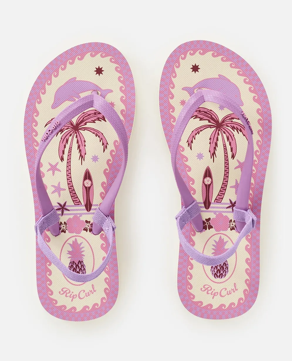 Mixed Bloom Open Toe Sandal - Girls