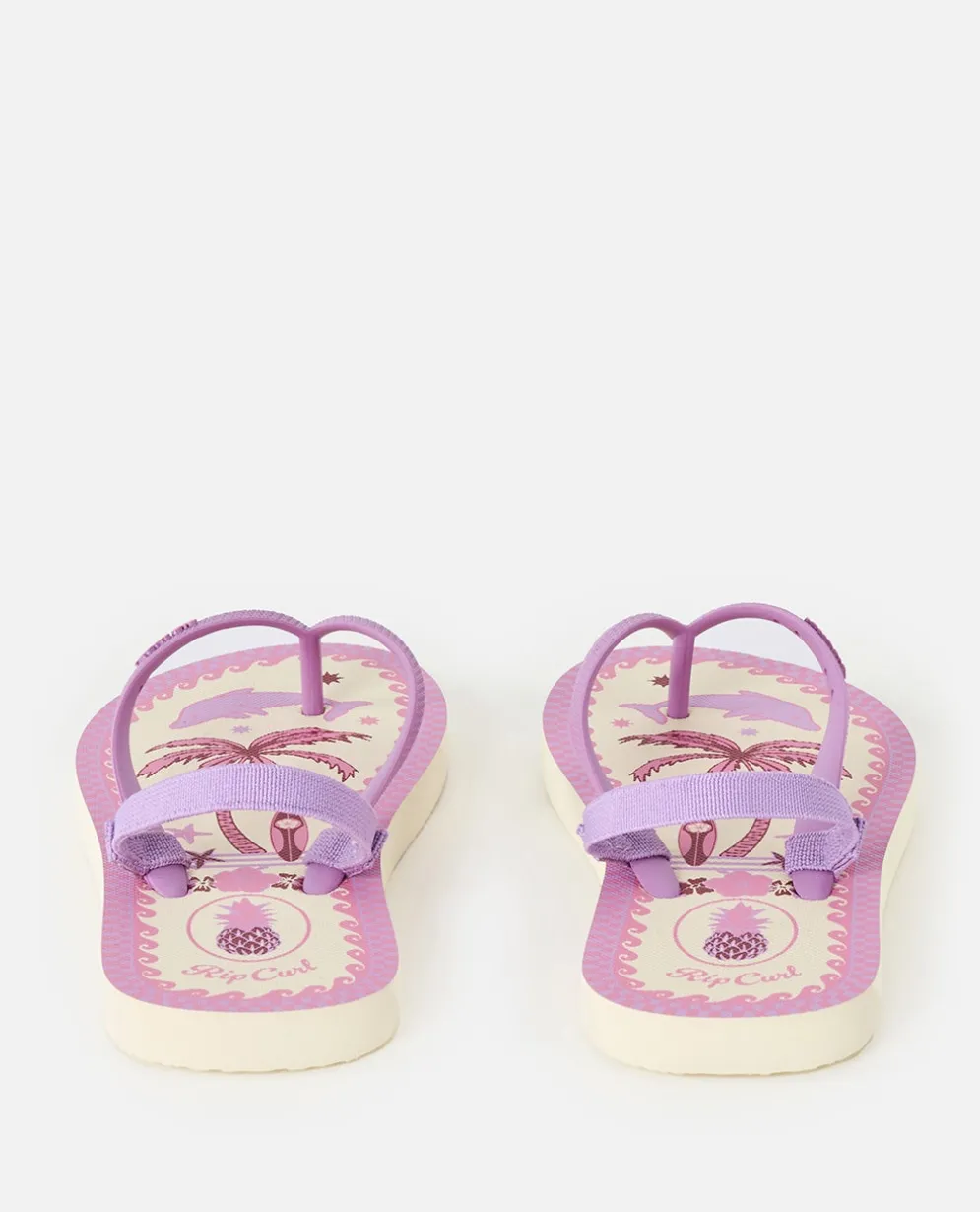 Mixed Bloom Open Toe Sandal - Girls