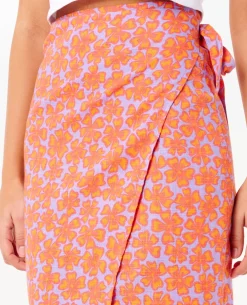 Neon Isles Wrap Midi Skirt