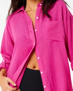 Premium Linen Long Sleeve Button Through Shirt