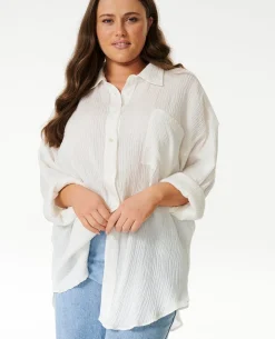 Premium Linen Long Sleeve Button Through Shirt