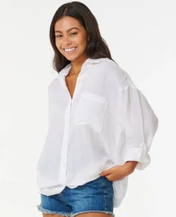 Premium Linen Long Sleeve Button Through Shirt