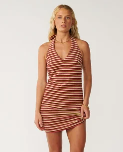 Retro Swell Terry Halter Dress