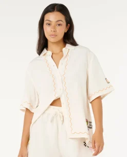 Sunset Luau Embroidered Shirt