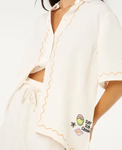 Sunset Luau Embroidered Shirt