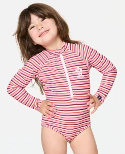 Sunset Stripe Long Sleeve Surfsuit - Kids