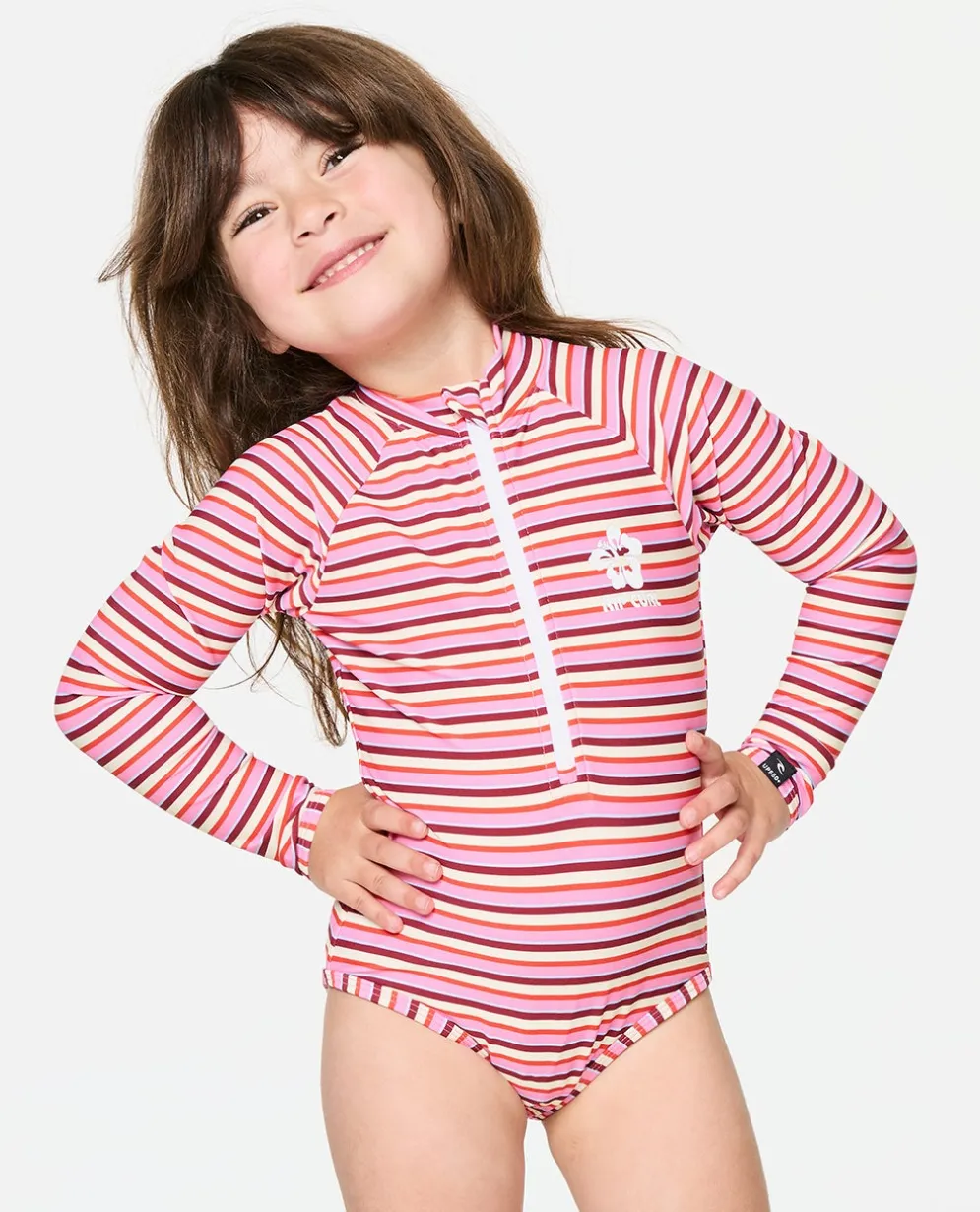 Sunset Stripe Long Sleeve Surfsuit - Kids