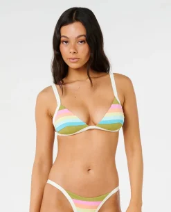 Surf Stripe Fixed Triangle Bikini Top